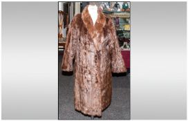 Ladies Three Quarter Length Winter Ermine Coat, Fully lined. Hook & Loop fastening. Approximate