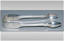 George IV Exter Pair Of Silver Sugar Tongs, Hallmark Exeter 1829, Makers Mark J.O  5.75`` in