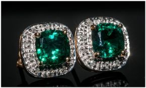 Pair Of Diamond & Gemset Earrings