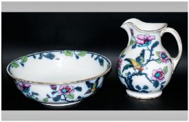 Ceramic Bowl & Water Jug, bowl 16`` in diameter, jug 11.5`` in height