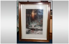 Joseph Farquharson Framed Coloured Print Mounted Behind Glass titled `Through The Forest` From an