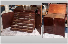 A Rare Fine Quality Maghogany Geological Classical Specimen Cabinet, recently removed from a school