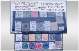 Stamps Canada 1868-1911 Includes 1898 and 1902 Part sets + 1893 widdow weed pair etc 37 stamps