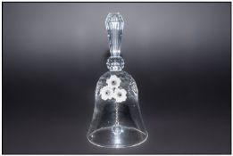 Swarovski Tall Crystal Table Bell with Flowers. c.1987. Boxed and Mint Condition. Height 5.5