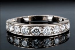 18ct White Gold Set 1/2 Eternity Diamond Ring. The diamonds of good colour and clarity. Est. weight