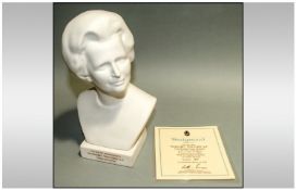 Wedgwood Limited Edition Figurine In Carrara White Of Margaret Thatcher MP first woman prime