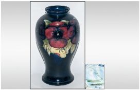 William Moorcroft Signed Vase ` Pansy Design ` c.1920`s. Signed to Base. Height 9.5 Inches,