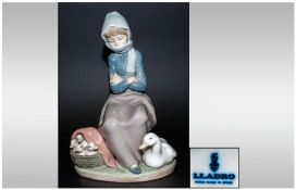 Lladro Figure ` Duck Seller ` Model No.1267. Issued 1974-1993. Height 7.75 Inches. Excellent