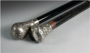 Unusual Swagger Stick embossed with the KIngs School Canterbury OTC logo with a cane swagger