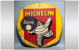 Michelin Zigzag Advertising Sign 24 inches in diameter.