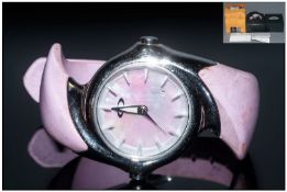 Ladies Oakley Crush Stainless Steel Wristwatch With Pink Strap, Complete With Box