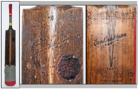 Don Bradman Cricket Bat Test Worlds Record, Impressed Sykes, Looks To Be Mid 20thC, Well Used