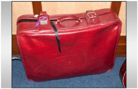 Masonic Interest, Red Suitcase Containing 6 Masonic Aprons, 6 Sashes, A Pair Of Cuffs, Dinner Suit