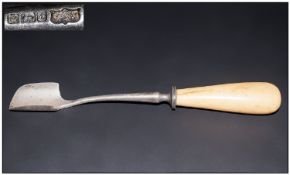 Silver And Ivory Stilton Cheese Scoop, Mappin And Webb, Sheffield t 1911