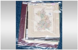 Collection Of 8 Antique County Maps, 1848 Cambridgeshire, 1835 Dorset, Gloucestershire,