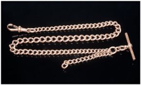 9ct Gold Graduating Albert Chain, Each Link Stamped 375, Length 15", Gross Weight 31½g