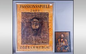 Theatre Interest. Comprising Framed Poster Passionsspiele Oberammergau 2000 26 by 33 inches an  Les