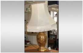 Gold Decorative Table Lamp with cream shade