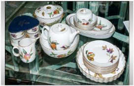 Collection of Royal Worcester Collectable Items including flan dish, 6 ramekins, teapot, reserve