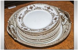 Noritake Part Fruit Set comprising bowl, 9.5 inches in diameter, five shallow bowls and two side