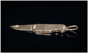 9ct Gold Hallmarked Small Penknife.