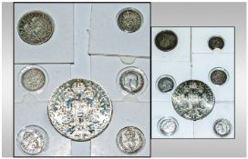 Maria Theresi Silver Crown + a Small Collection of English Antique Silver Threepences.