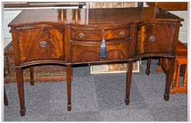 Bow Fronted Regency Style Mahogany Sideboard, drawer to centre with cupboard to either side.