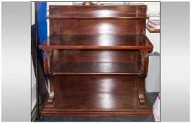 Georgian Style Mahogany Dumb Waiter Type Wall Unit on carved shaped legs with Matching back top