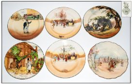 Royal Doulton Series Ware Rack Plates, 6 in total. 1. Captain Cuttle D5175, 10.25`` in diameter, 2.
