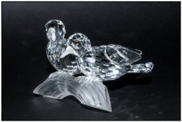 Swarovski Crystal Annual Edition S.C.S. Figure ` Amour ` The Turtle doves, Date 1989. Designer Adi