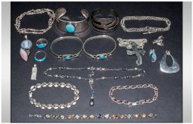 A Good Collection of Vintage Jewellery ( 20 ) Items In Total. All Items are Marked 925 or Silver.