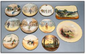 Royal Doulton Early Series Ware Plates & Dishes comprising 1. Capt. Cuttle, 2. Orlando, 3. Alfred