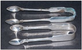 Victorian Pair of Silver Sugar Tongs. Hallmark London 1845. Makers Mark SH-DC. 68.8 grams + a