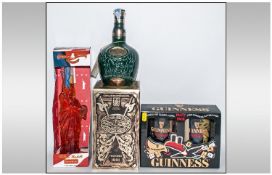 Three Boxed Alcohol Sets Comprising Chivas Royal Salute 21 Year Old Whisky,Guinness Party Pack