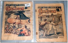 Two Old Gusty Gale Comics from 1945 one named the leader of the lost commandos dated July 7th 1945