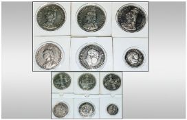 A Good Collection Of Victorian & George V Silver Coins Comprising 3 Double Florins Dated 1887, 1890