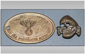 WW2 German Sestapo I.D Tags & SS Cap Skull