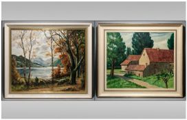 Two Oil Paintings Ullswater by Robert Jolly, 19x23`` oil on canvas, exhibited Lancashire Art