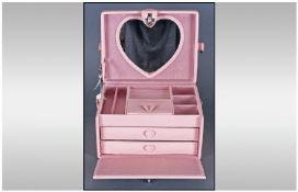 Pink Leatherette Jewellery Box