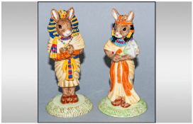 Royal Doulton Collectors Club Exclusive Pair Of Bunnykins Figures, `Tutankhamun & Ankhesenamun, DB