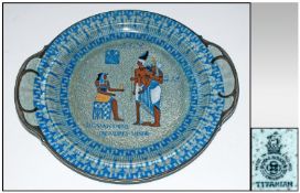 Royal Doulton Titanian Egyptian Two Handled Plate `Tutankhamun`s Treasures` D4253, 10.25`` in