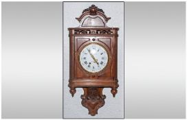 Victorian Mahogany Cased Vienna Wall Clock circa 1895. Striking & spring driven movement. Plus a