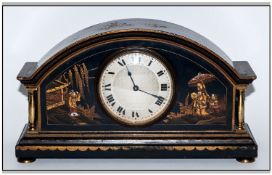 Antique & Swiss Chinoiserie Mantle Clock with 8 day movement. Circa 1920. Working order & excellent