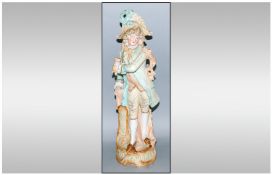 French 19th Century Handpainted Bisque Figure. 15`` in height.