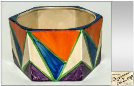 Clarice Cliff Handpainted Six Sided Bowl. `Bizarre` Range `Cubist` design. C 1929. 2.75 inches