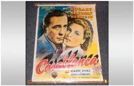 Film Poster Casablanca Warner Bros Colour  34 by 27 inches. Printed In The Netherlands