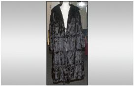 Ladies Three Quarter Length Dark Brown Dyed Squirrel Coat.  Fully lined, hook & loop fastening with