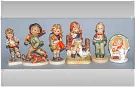Hummel Figures, Collection Of Five, 1. School Girl, 2. Little Boy Playing A Drum, 3. Boy With