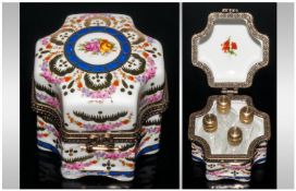 Porcelain Box with 4 Perfume Bottles