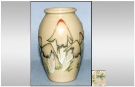 Moorcroft Small Vase `Toadstools` Design Date 2009. Stands 4.25`` in height.